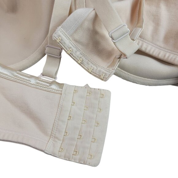 Cacique Plunge T Shirt Bra Tan 46D Seamless Adj Strap Satin Straps Lightly Lined - Picture 7 of 9